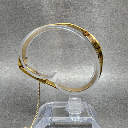 Seiko Watch Women 18mm Champagne Dial Gold Tone Round 4n000669 New Battery8