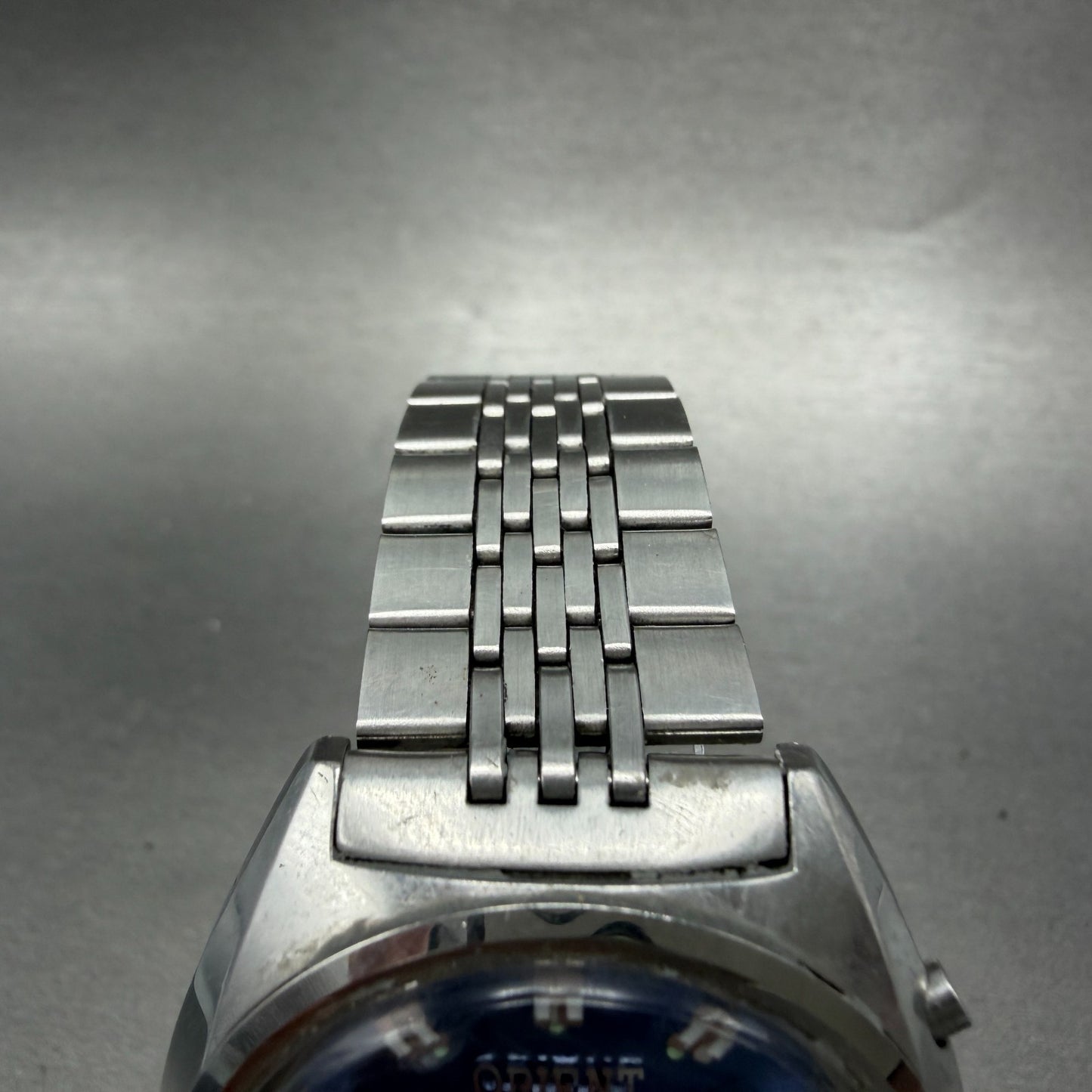 Orient Hi Ace Watch Men 38mm Blue Dial Steel Daydate Round Automatic Runs VTG4