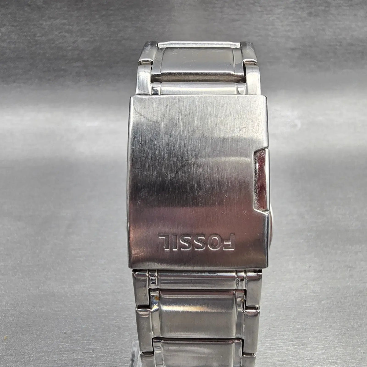 Fossil Chronograph Watch Men 48mm Silver Dial Silver Tone Round FS4359 New Batt7