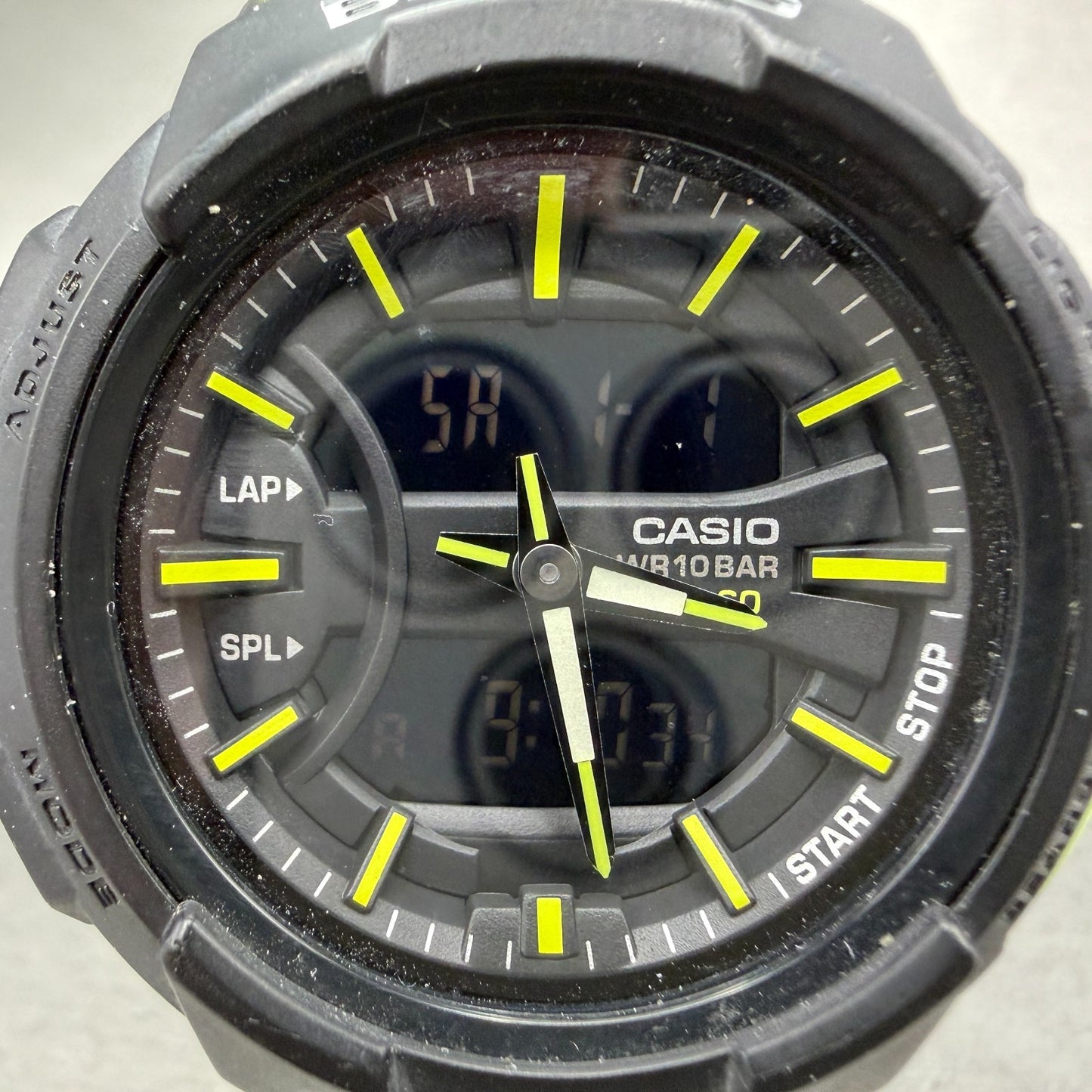 Casio Baby-G BGA-240 Watch Women 43mm Analog Digital Black Green Alarm New Batt1