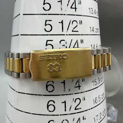 Seiko SQ Watch Women 25mm Silver Dial Two Tone Daydate Round 2A23-0039 NewBat IP10