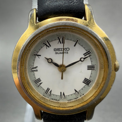 Seiko Watch Women 22mm White Dial Gold Tone Round 4N01-0441 New Battery Vintage1