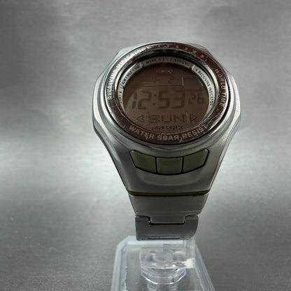 Casio Wave Ceptor Watch Women 37mm Silver Alarm Chronograph Digital New Battery5