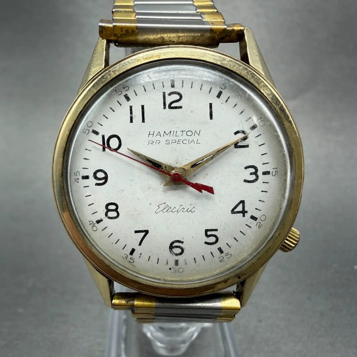 Hamilton Electric RR Special Watch Men 36mm White Dial 10K Gold Filled READ PART0