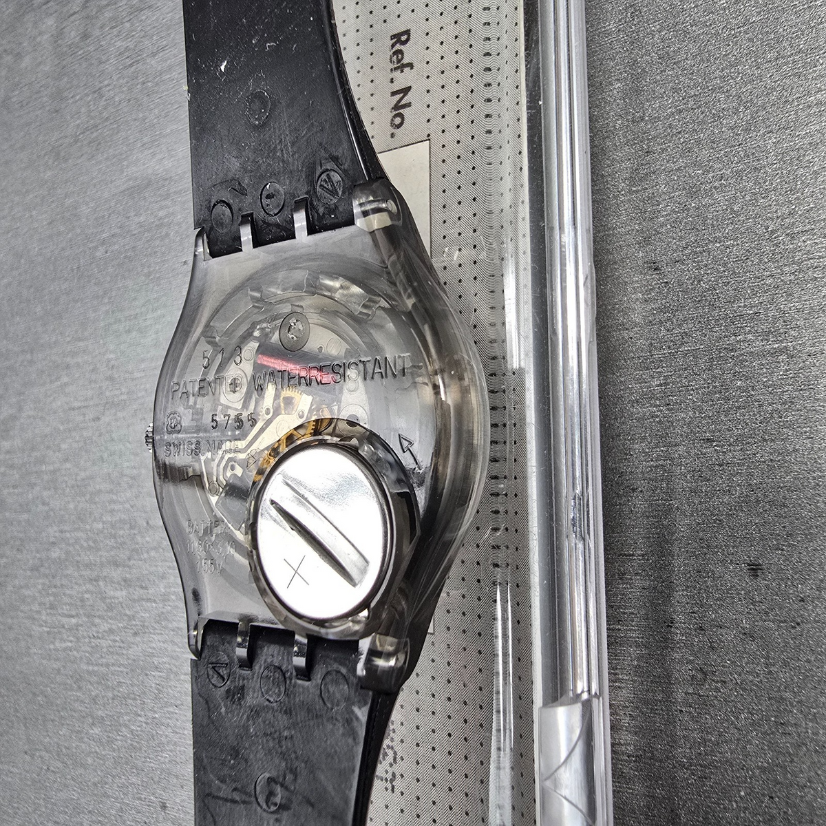 Swatch Lolita Watch Men 33mm Black Dial Black Tone Round GM128 New Battery NOS11
