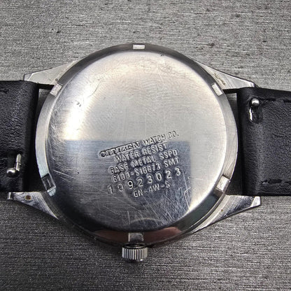 Citizen CQ Watch Men 35mm Silver Dial Silver Tone Daydate 6100-S16873 New Batt10