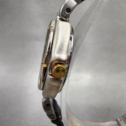 Seiko Pulsar Watch Women 27mm Black Dial Two Tone Date V7826B80 New Battery2