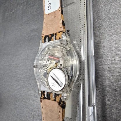 Swatch OONGAWAH! Watch Men 34mm Green Dial Clear Case GK193 New Battery NOS11