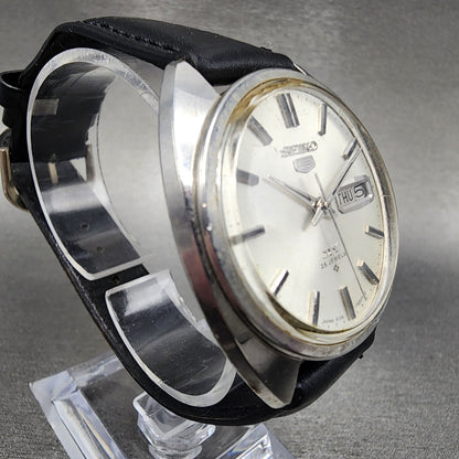 Seiko 5 DX Watch Men 36mm Silver Dial Steel Daydate Round Automatic Runs3