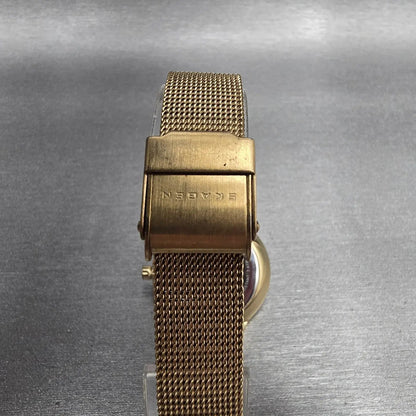 Skagen Anita Watch Women 30mm Silver Dial Gold Tone Round SKW2150 New Battery7