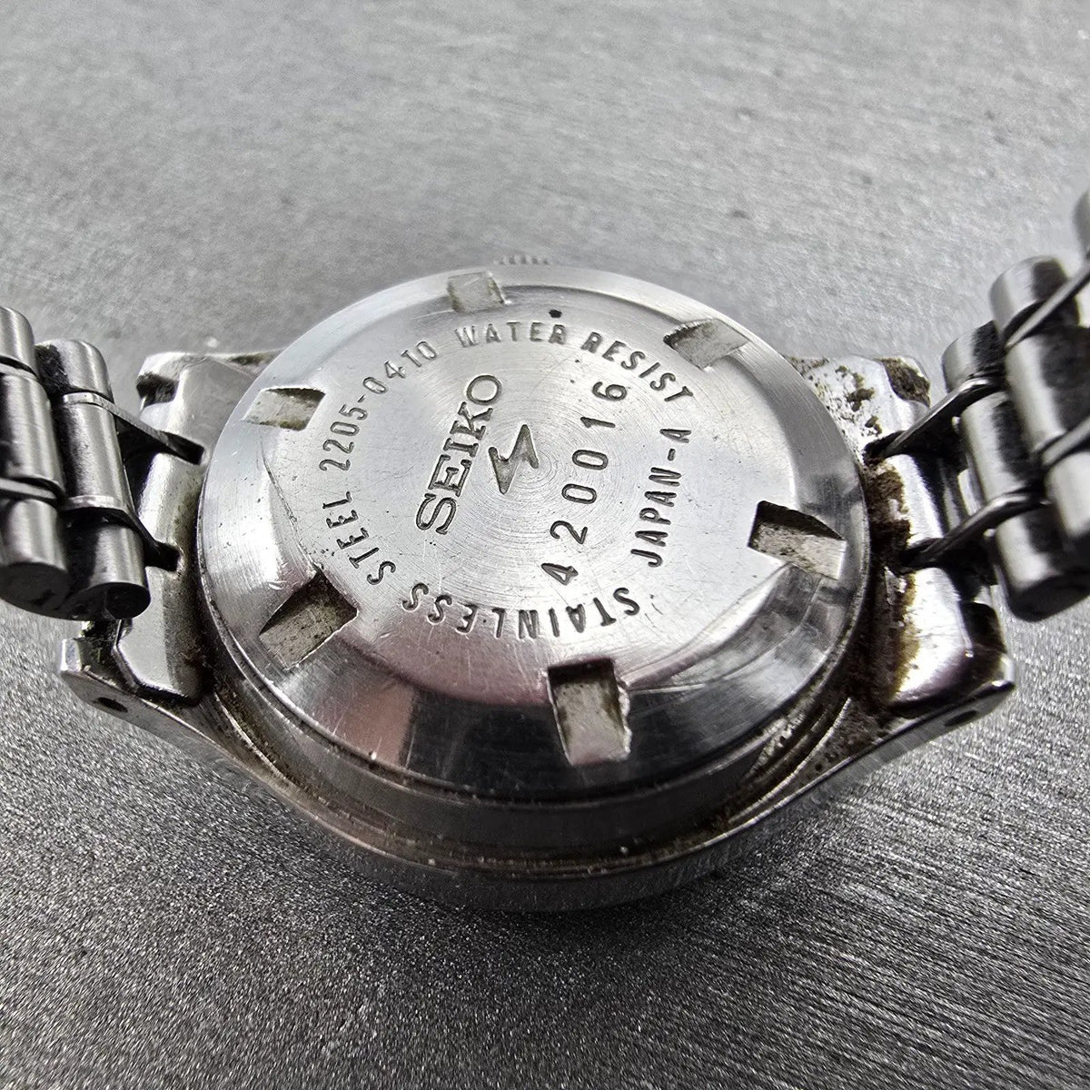 Seiko Automatic Watch Women 25mm White Dial Steel Date 2205-0410 PARTS VTG11