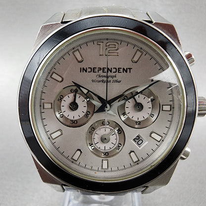 Citizen Independent Chronograph Watch Men 40mm White Dial Steel Date New Battery
