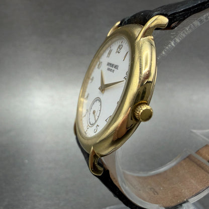 Raymond Weil Watch Unisex 32mm White Dial Gold Plated Small Seconds 9808 New Bat2