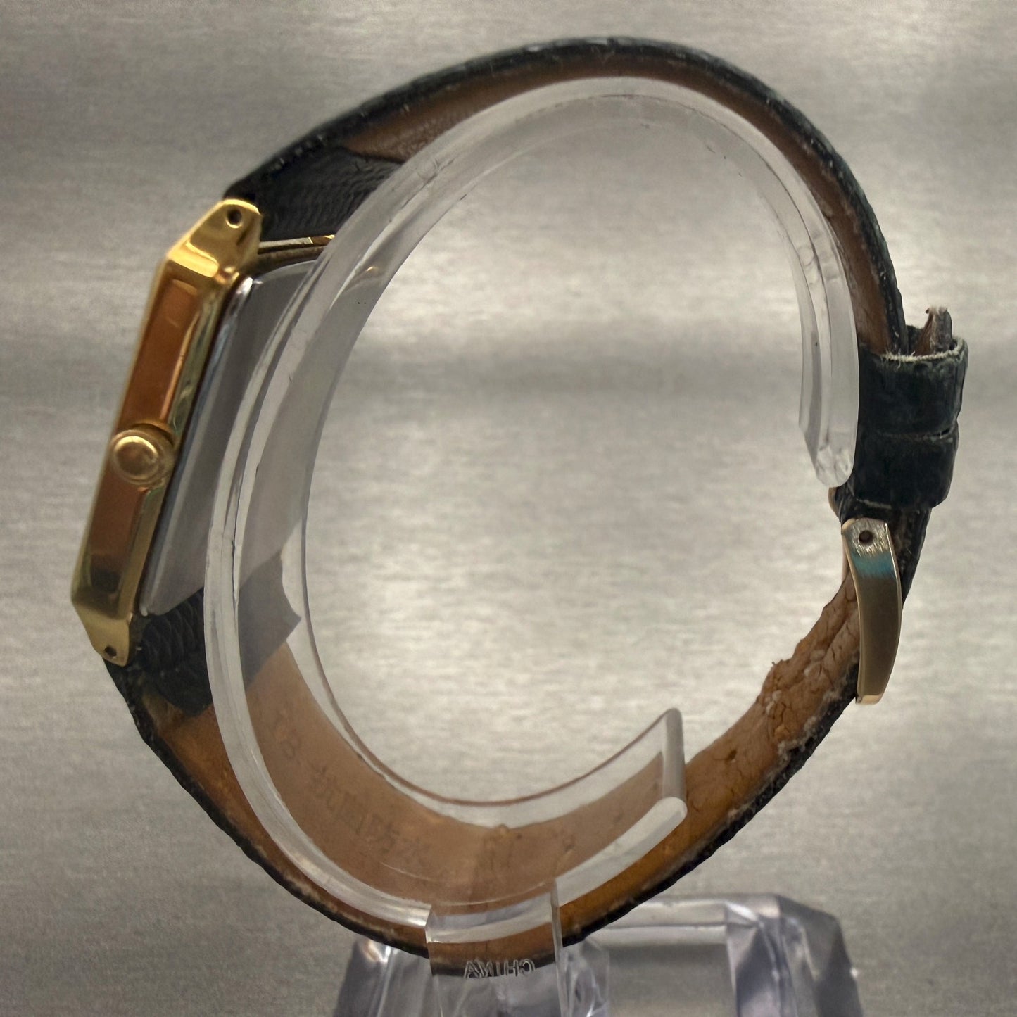Seiko Spirit Watch Men 25mm Gold Dial Gold Tone Rectangle 7N01-5180 New Battery6
