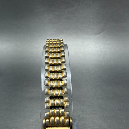 Seiko Tank Watch Women 13mm White Dial Gold Tone Rectangle 2e20-6129 New Batt H55