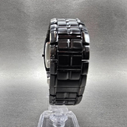 Citizen Eco-Drive Tank Watch Men 31mm Black Dial Black Date E111-S049377 Runs7