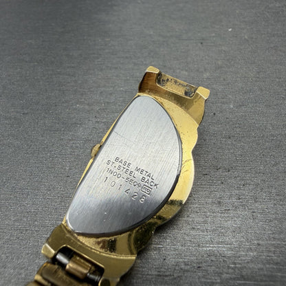 Seiko Half Moon Watch Women 20mm White Dial Gold Tone 1N00-5E09 New Battery7