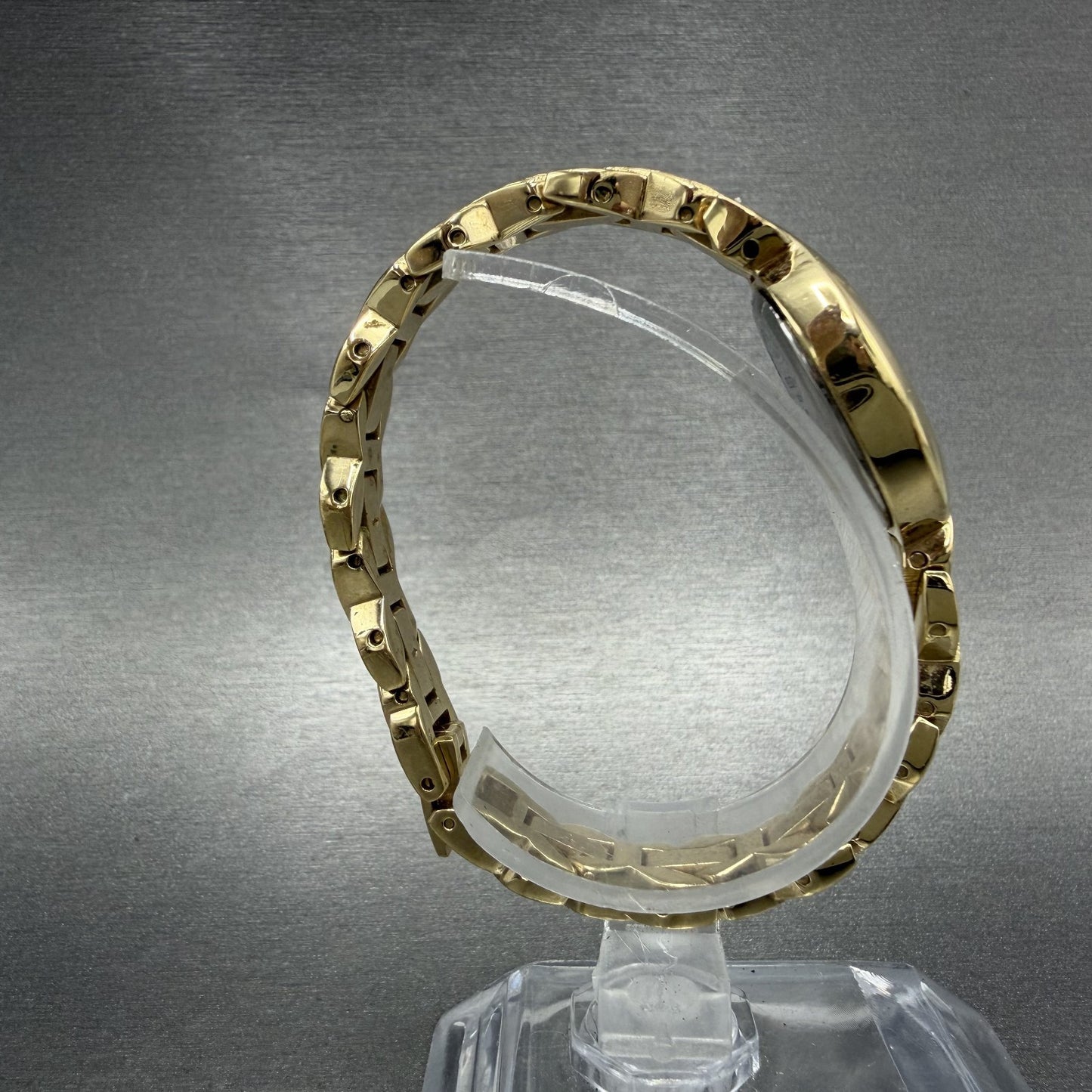Elgin Watch Women 18mm Black Dial Gold Tone Oval Bangle New Battery VC11EG237N8