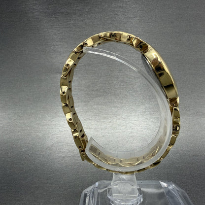 Elgin Watch Women 18mm Black Dial Gold Tone Oval Bangle New Battery VC11EG237N8