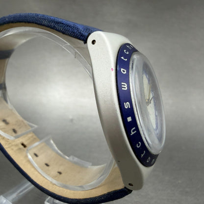 Swatch irony Blue Daemon Watch Unisex 38mm Blue Dial Silver READ!!! NewBat3
