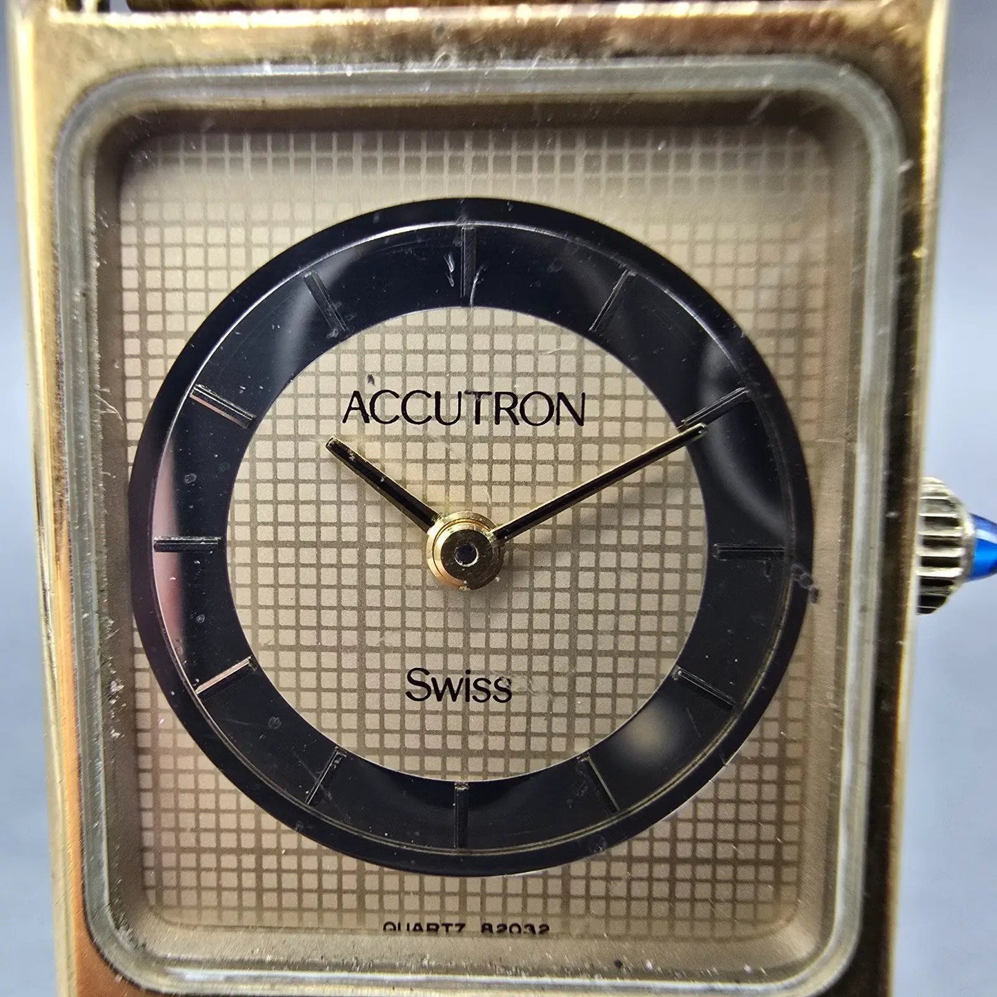 Bulova Accutron Tank Watch Women 20mm Champagne Dial Gold Tone New Battery VTG1