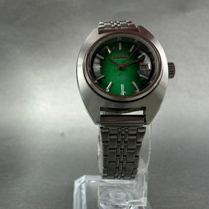 Citizen Automatic Watch Women 26mm Green Dial Silver Tone Date 4-690834 Runs6