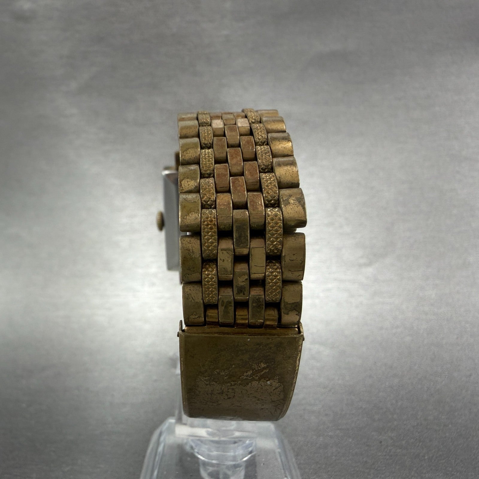 Citizen Junior Watch Men 29mm Silver Dial Gold Tone Square Manual J5110201 Runs7