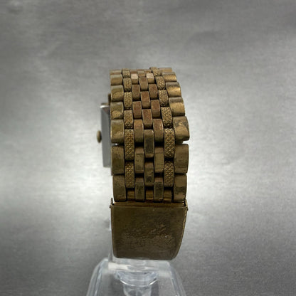 Citizen Junior Watch Men 29mm Silver Dial Gold Tone Square Manual J5110201 Runs7
