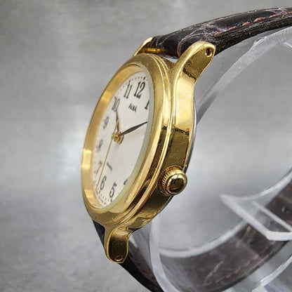 Seiko Alba Watch Women 26mm White Dial Gold Tone V5016k00 New Battery2