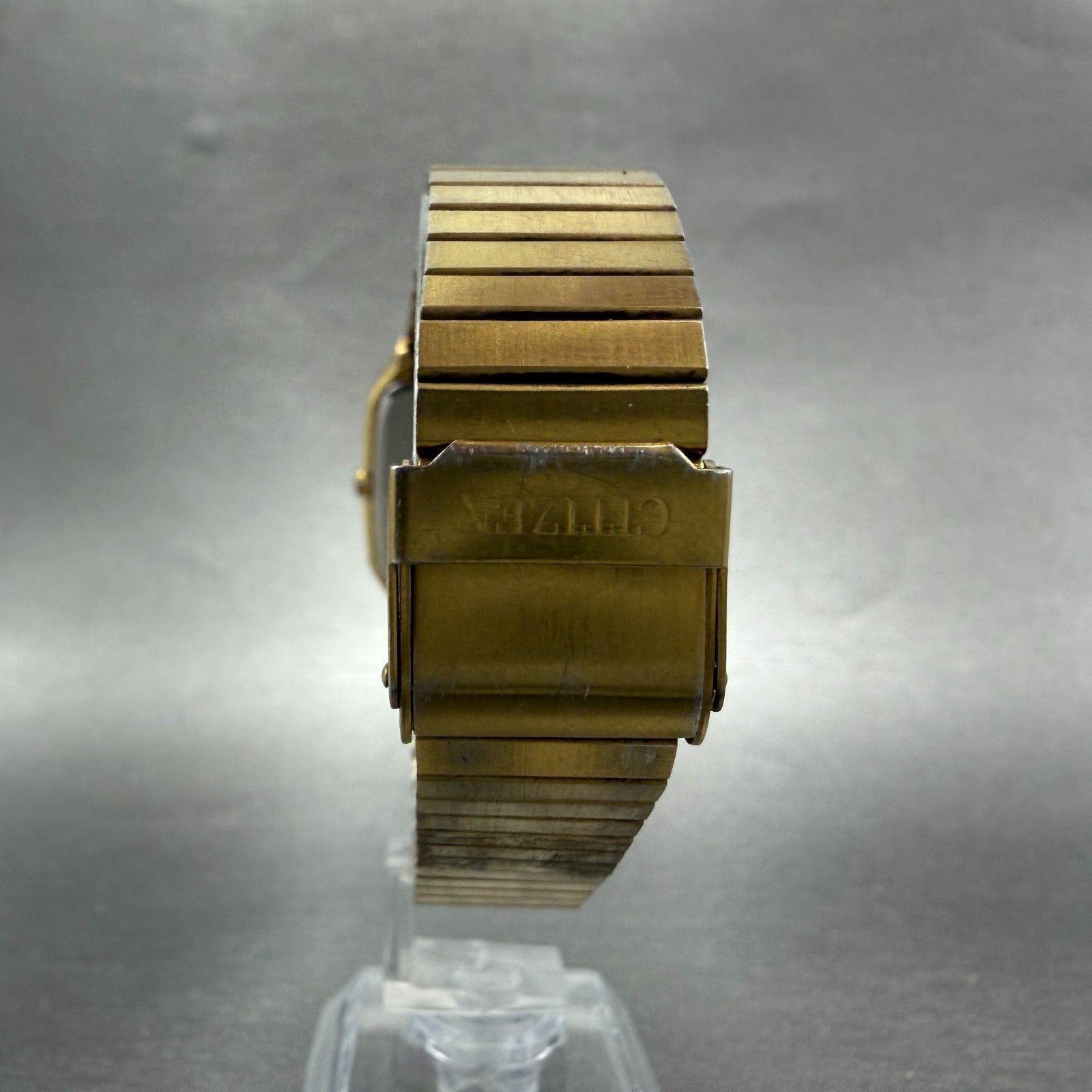 Citizen Tank Watch Men 27mm Champagne Dial Gold Rectangle 4031-893514 New Batt7