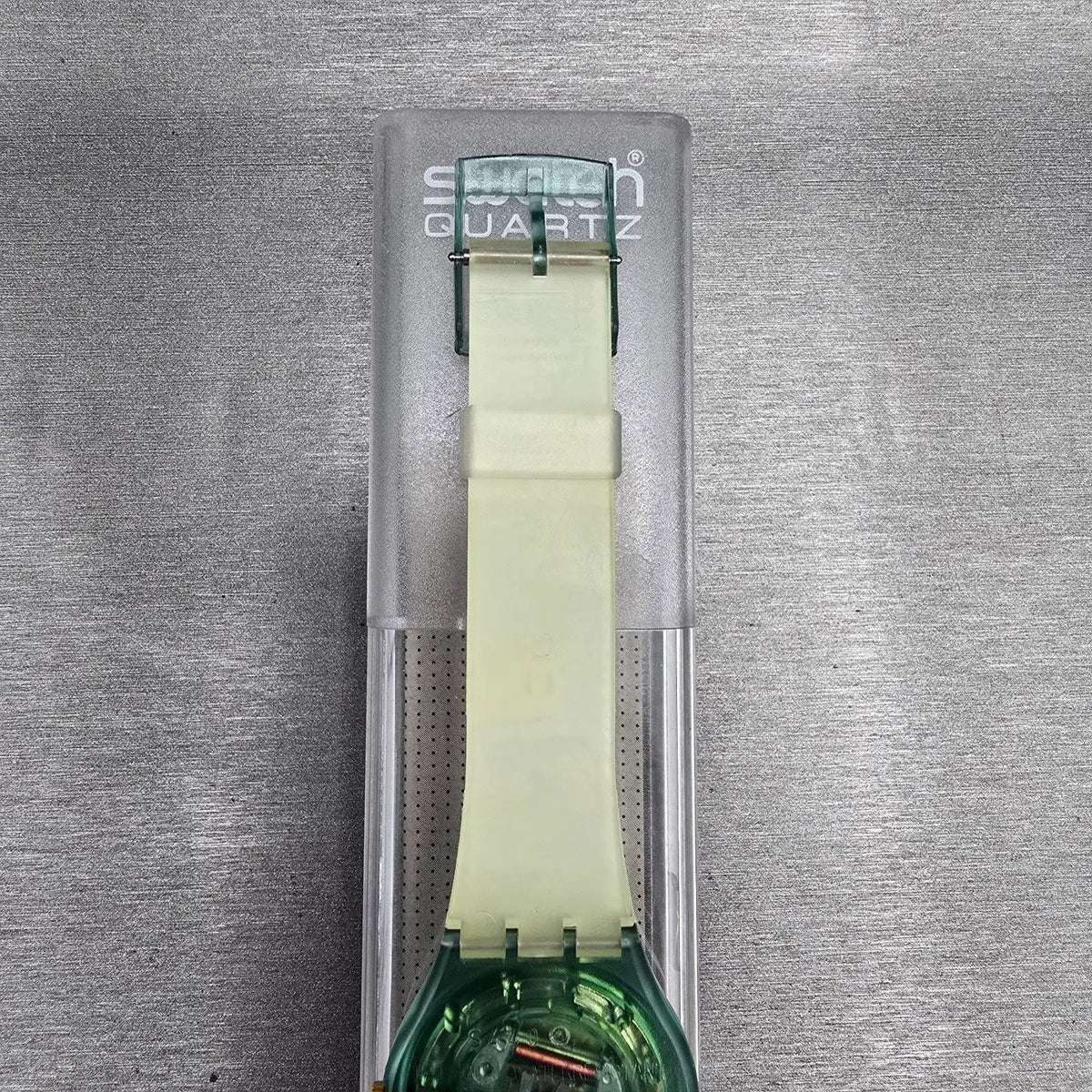 Swatch Sole Mio Watch Men 34mm Blue Dial Green Case GM124 New Battery NOS7