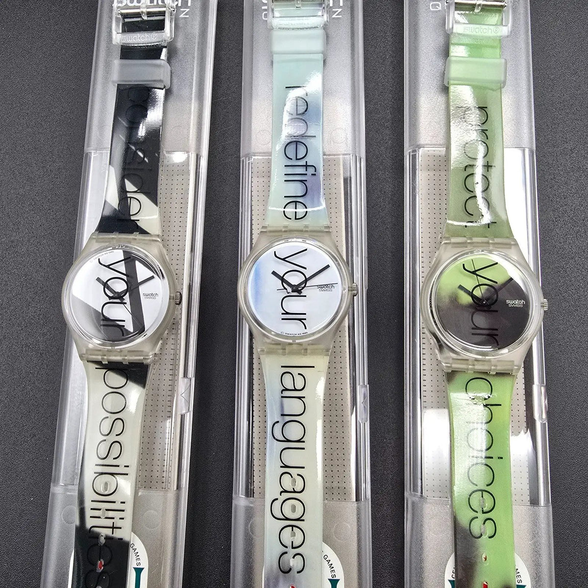 Swatch Messages Limited Set Watch Men 34mm GK226 GK227 GK228 New Battery NOS2