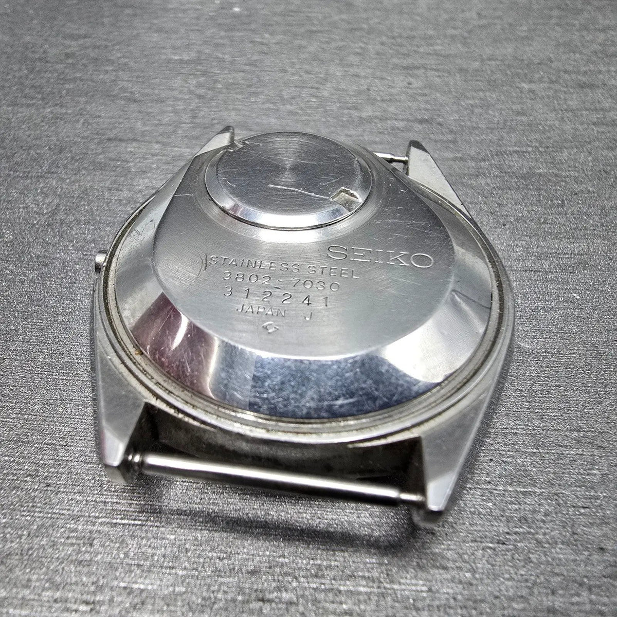 Seiko Watch Men 37mm White Dial Steel Date Round 3802 Movement 3802-7030 PARTS9