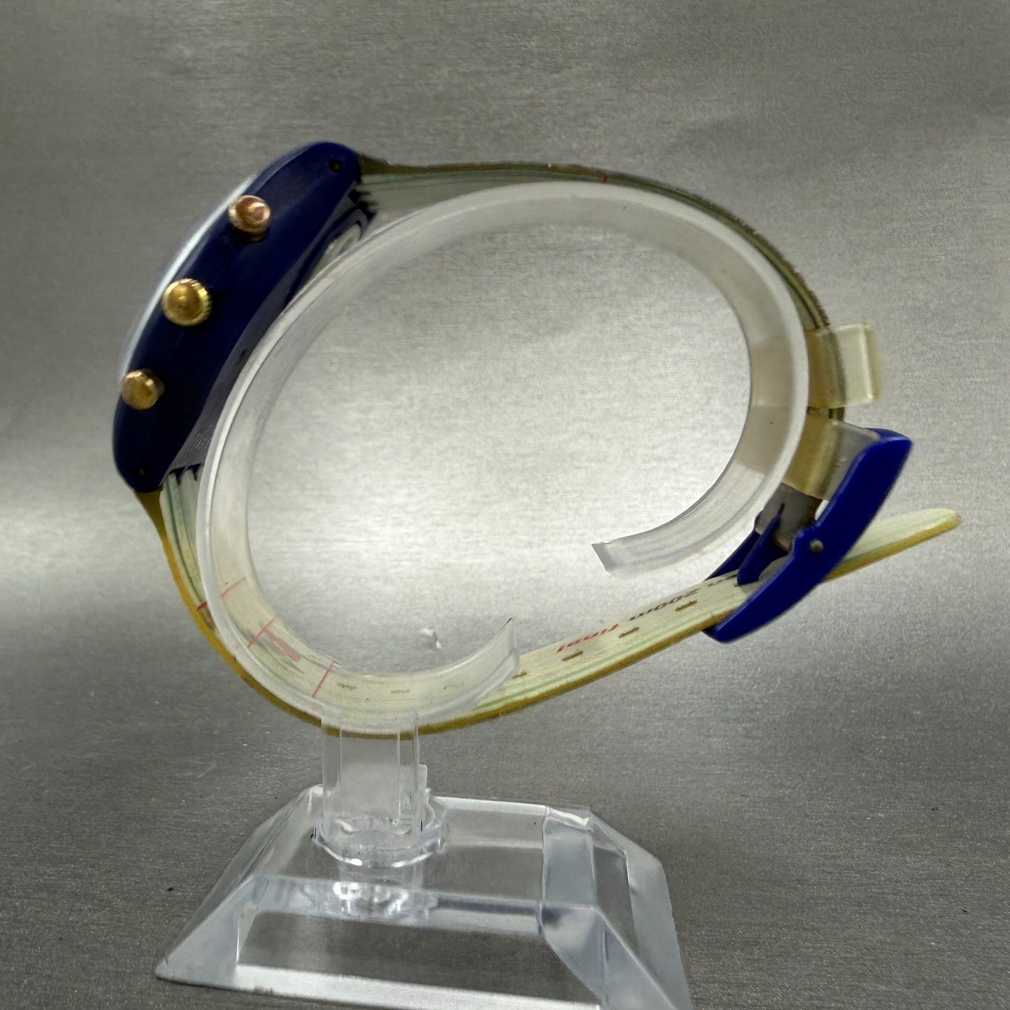 Swatch Chrono Michael Johnson Watch Men 37mm Blue Dial Blue READ!!!! Date Newbat6
