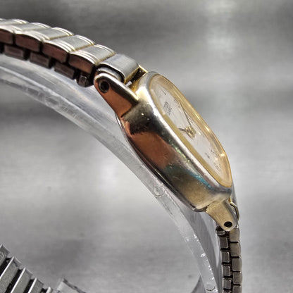 Citizen CQ Watch Women 17mm White Dial Two Tone Oval 3220-893476 New Battery VTG3