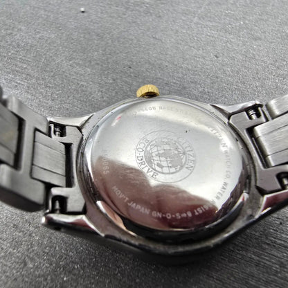 Citizen Eco-Drive Watch Women 24mm MOP Dial Two Tone Crystal Bezel Round Runs9