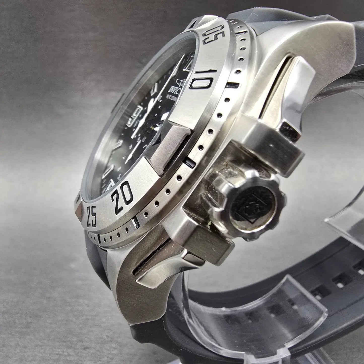 Invicta Excursion Sport Chronograph Watch Men 49mm Black Dial Steel READ! NewBat3