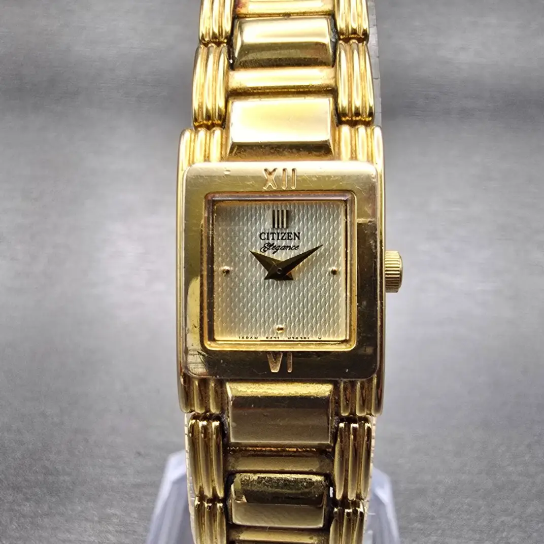 Citizen Elegance Watch Women 14mm Champagne Dial Gold Tone 5421-H21467 New Batt0