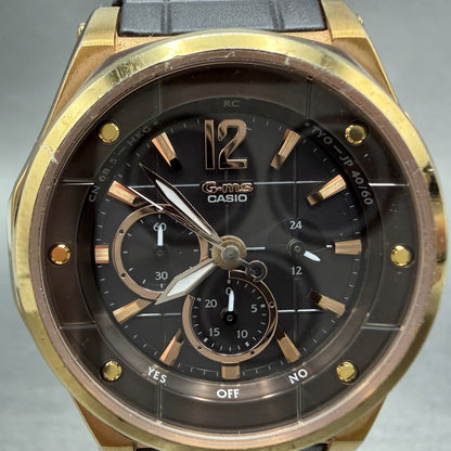 Casio Baby-G Watch Women 36mm Brown Dial Gold Tone Chronograph MSA-7200CGJ Solar1