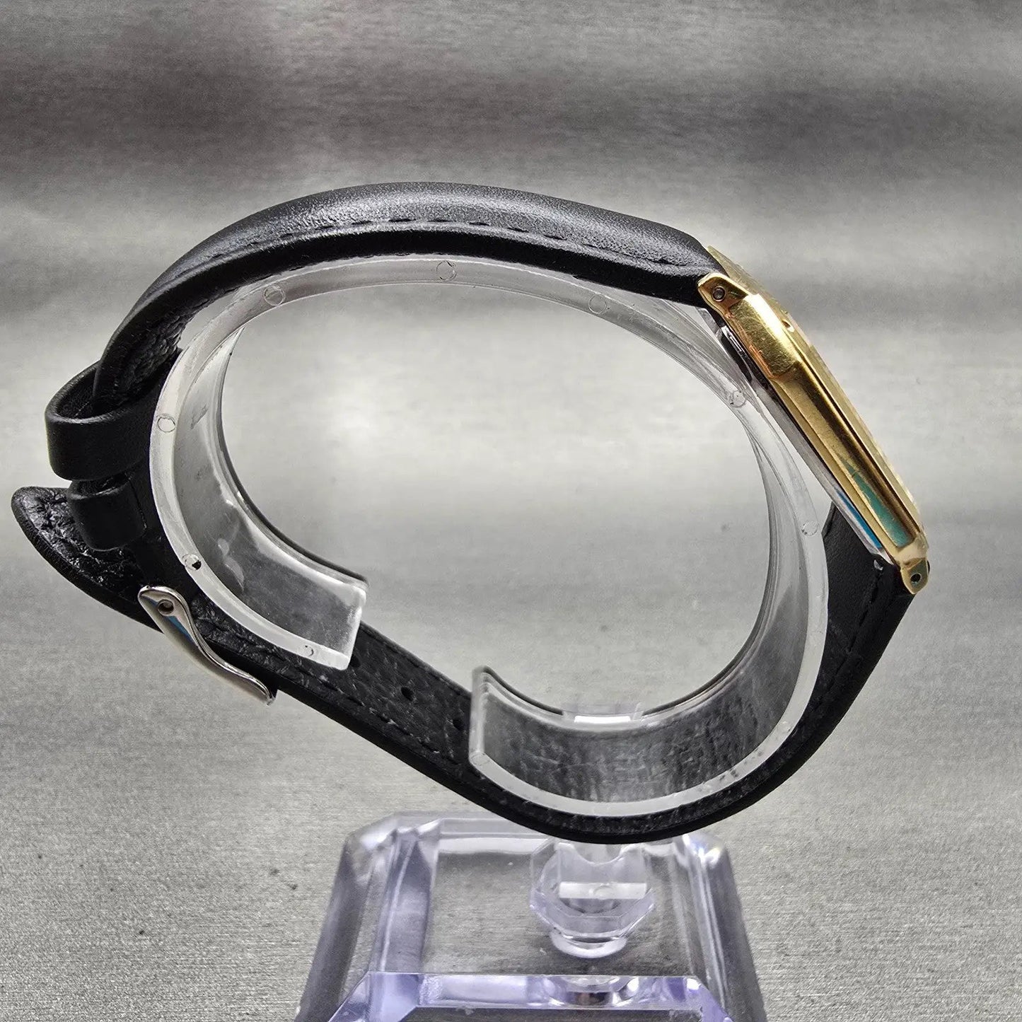 Citizen CQ Watch Men 30mm Black Dial Gold Tone Rectangle 1230-214960 New Battery8