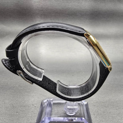 Citizen CQ Watch Men 30mm Black Dial Gold Tone Rectangle 1230-214960 New Battery8