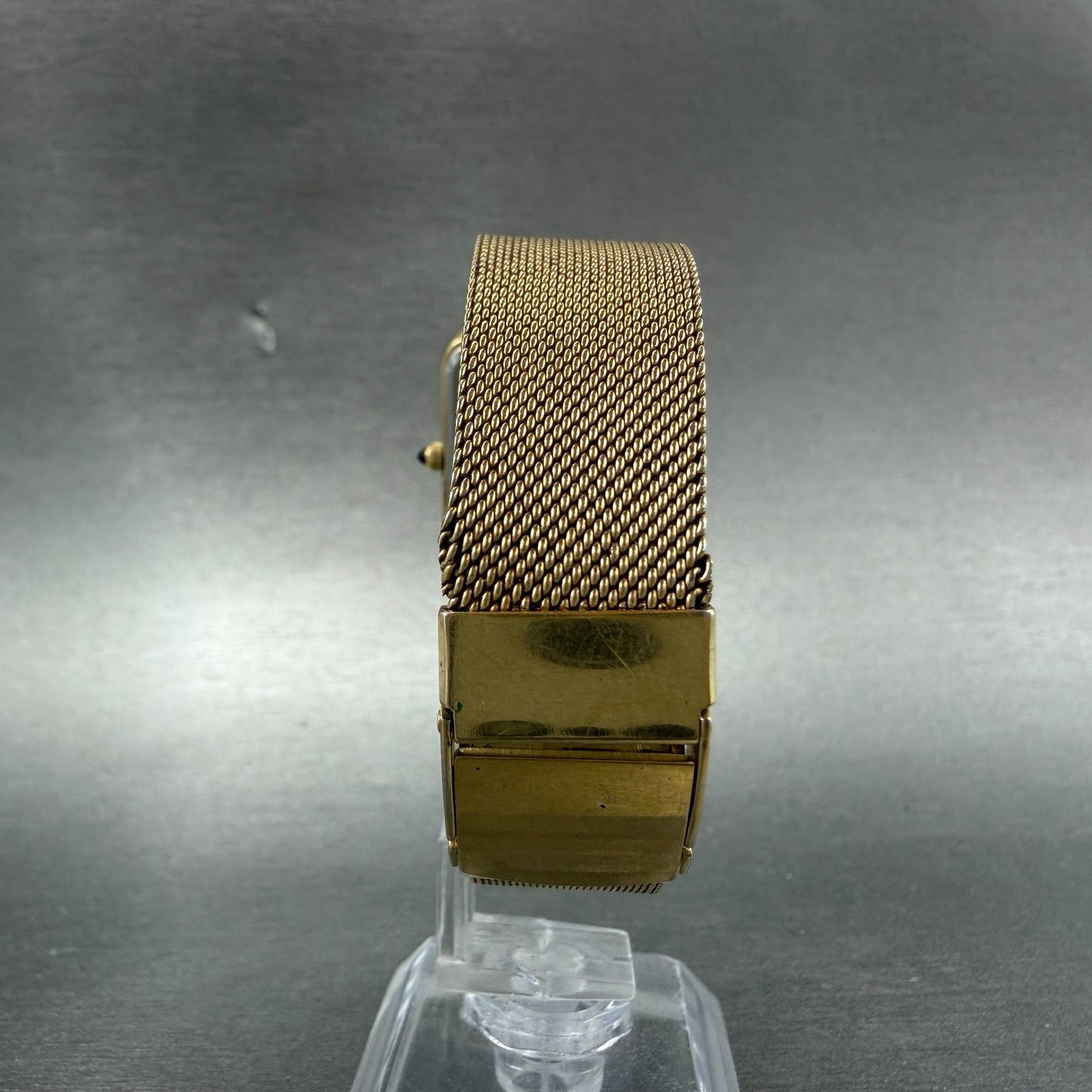 Seiko Tank Watch Men 26mm Champagne Dial Gold Tone Vintage 6020-5039 New Battery7