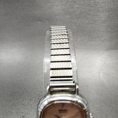 Seiko Watch Women 21mm Silver Dial SilverTone Rectangle 34215000 New Battery3