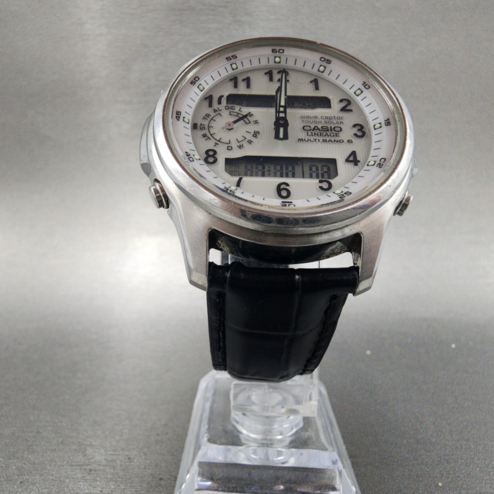 Casio Lineage LCWM300 Watch Men 43mm White Dial Steel Analog Digital Works5