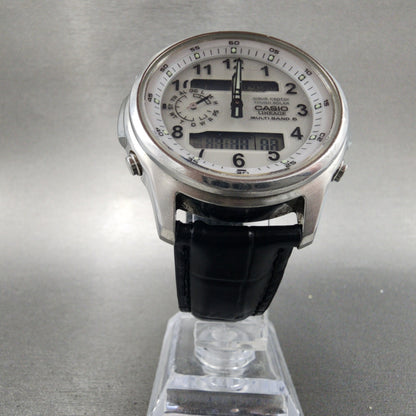 Casio Lineage LCWM300 Watch Men 43mm White Dial Steel Analog Digital Works5