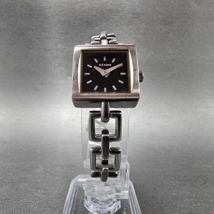 Nixon The Charm Watch Women 19mm Black Dial Silver Tone Square New Battery5