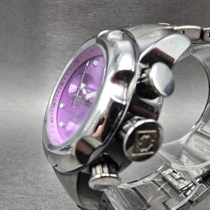 Invicta Chronograph Watch Men 39mm Purple Dial Silver Ceramic Date Round New Bat2