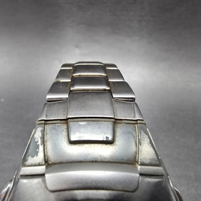 Casio Wave Ceptor Watch Men 43mm Gray Dial Silver Solar Alarm Daydate Runs JDM6