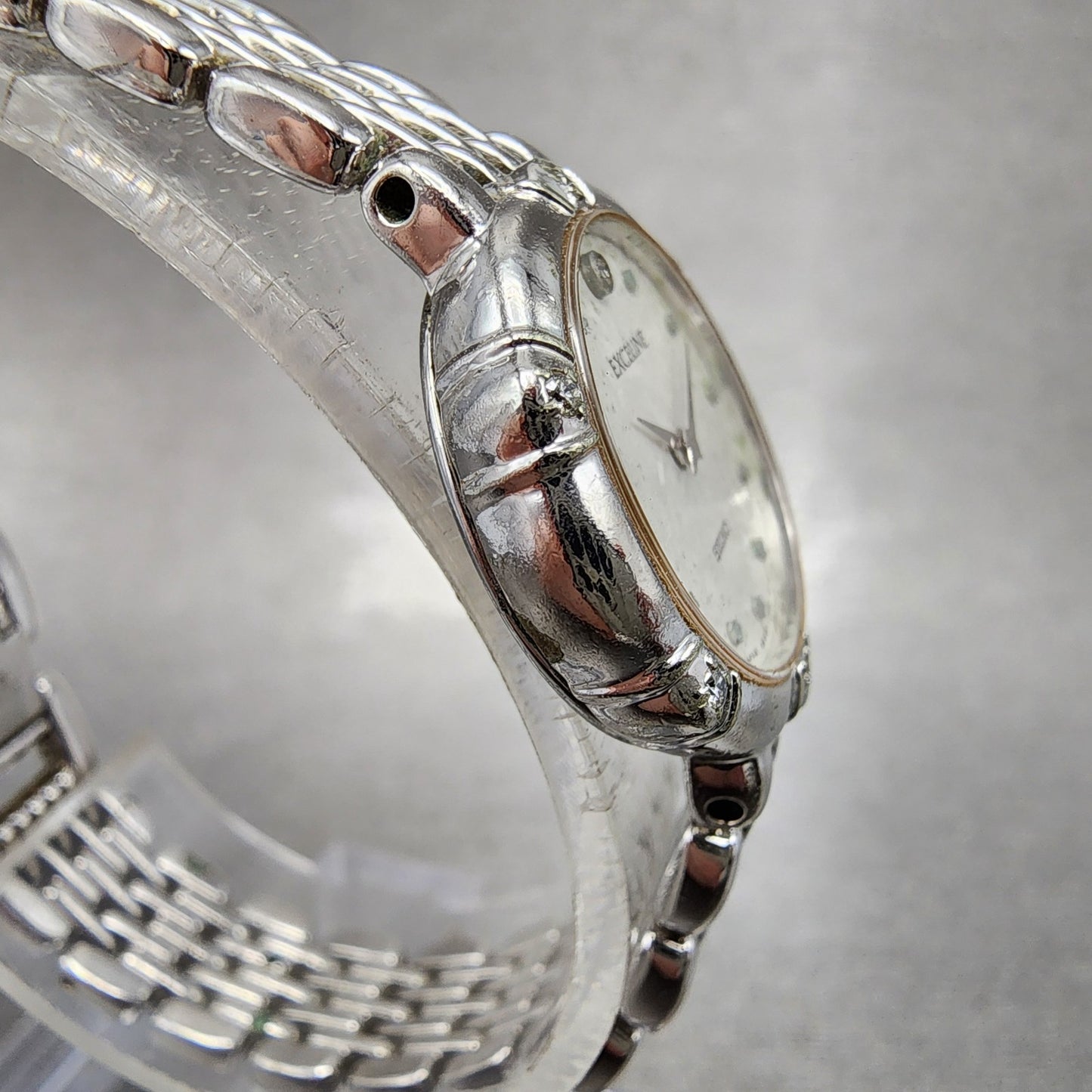 Seiko Exceline Watch Women 21mm White Dial Silver Tone Round 4N200640 New Batt3