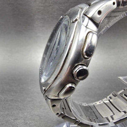 Citizen Eco-Drive Chrono Watch Men 39mm Blue Dial Silver Perpetual Calendar E8122